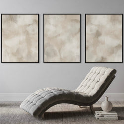 Set of 3 Framed Canvas - Champagne Mist