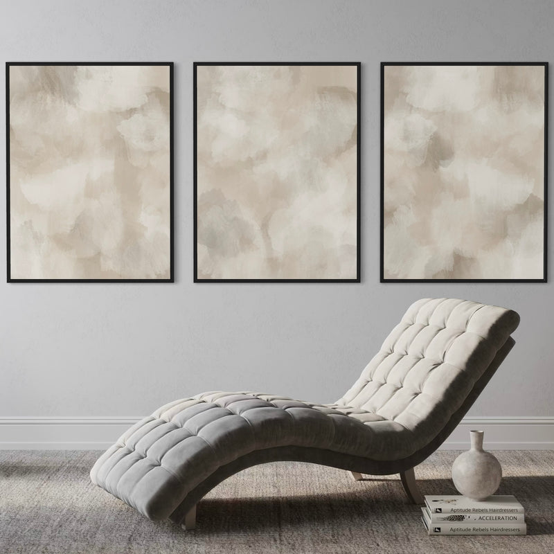 Set of 3 Framed Canvas - Champagne Mist