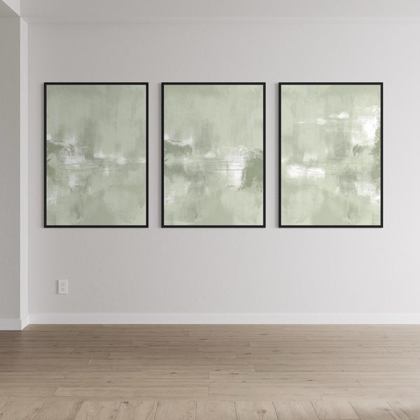 Set of 3 Framed Canvas - Verona Green