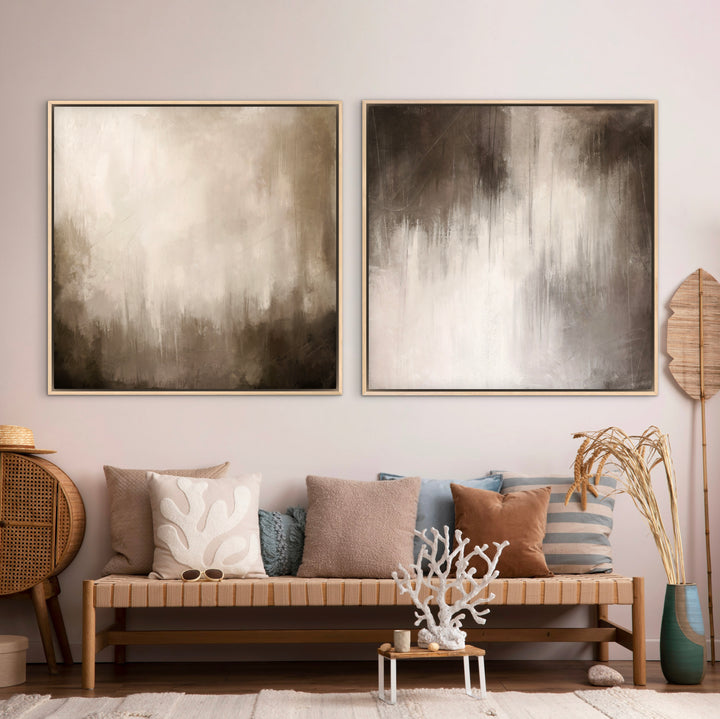 Framed Canvas Set of 2 - Brown Essence