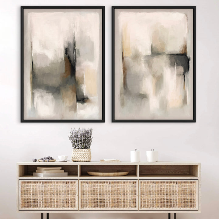 Framed Canvas Set of 2 - Florence Stone