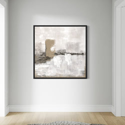 Framed Canvas - Nude & Grey Clouds