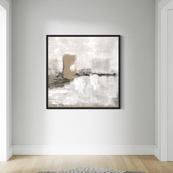 Framed Canvas - Nude & Grey Clouds