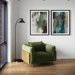 Abstract Art set of 2 prints - Green Nature 2