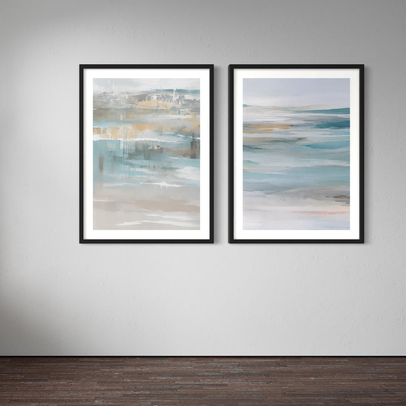 Abstract Art set of 2 prints - Calm Ocean