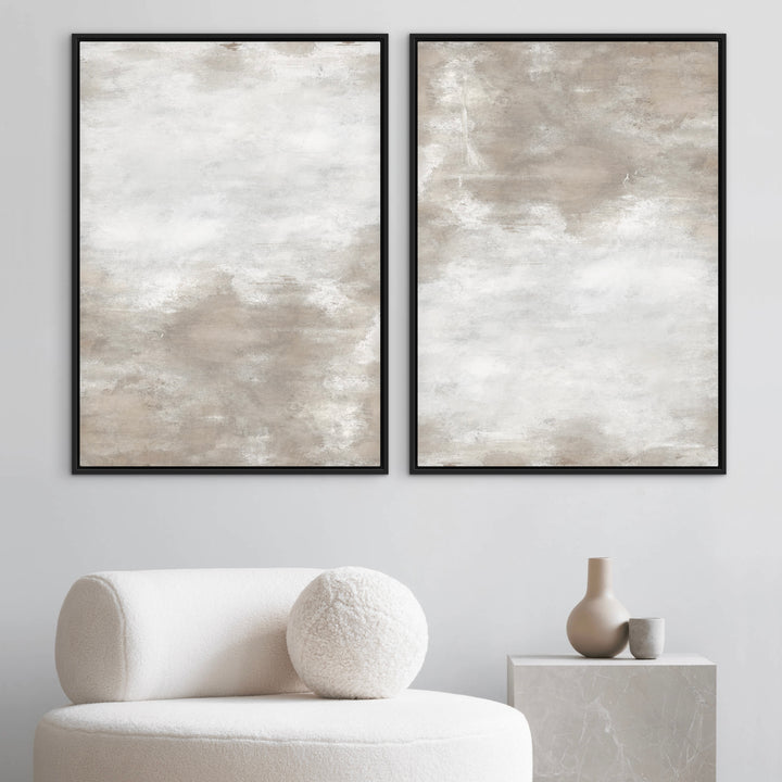 Framed Canvas Set of 2 - White Sand