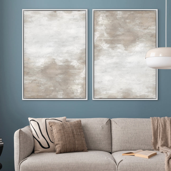 Framed Canvas Set of 2 - White Sand