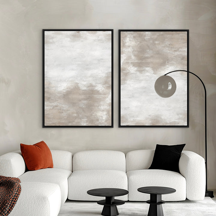 Framed Canvas Set of 2 - White Sand