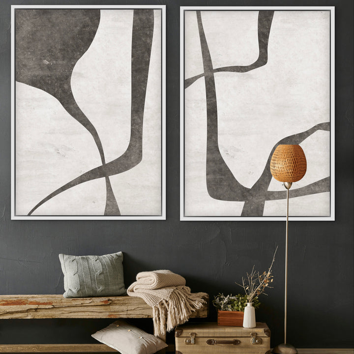 Framed Canvas Set of 2 - Lines