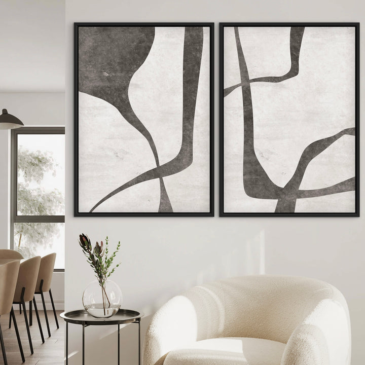 Framed Canvas Set of 2 - Lines