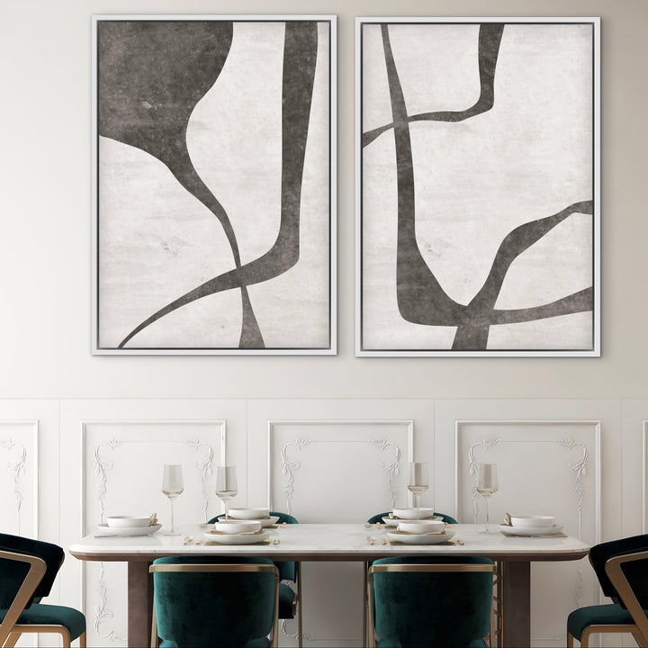 Framed Canvas Set of 2 - Lines