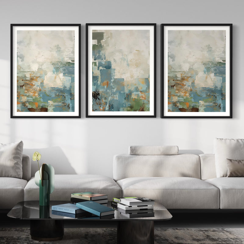 Abstract Art set of 3 prints - Rainy Days