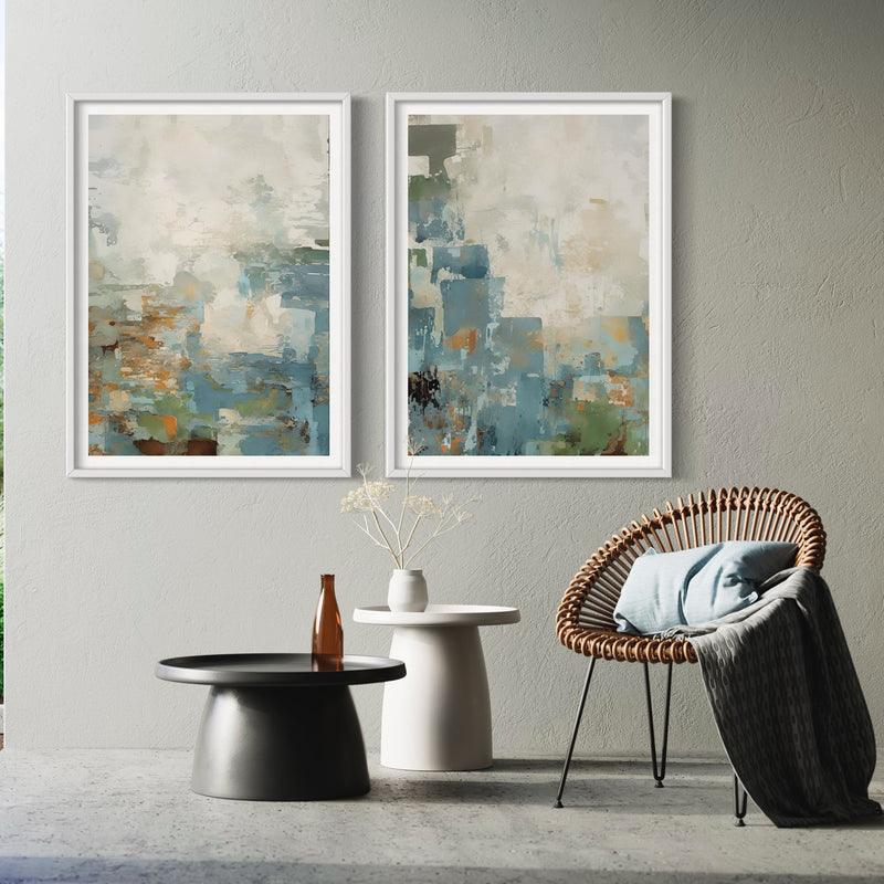 Abstract Art set of 2 prints - Rainy Days