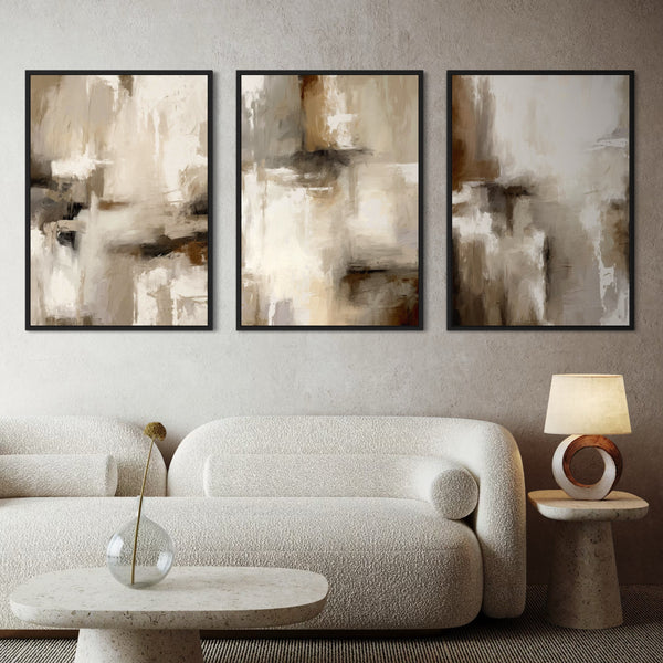 Set of 3 Framed Canvas - Santorini