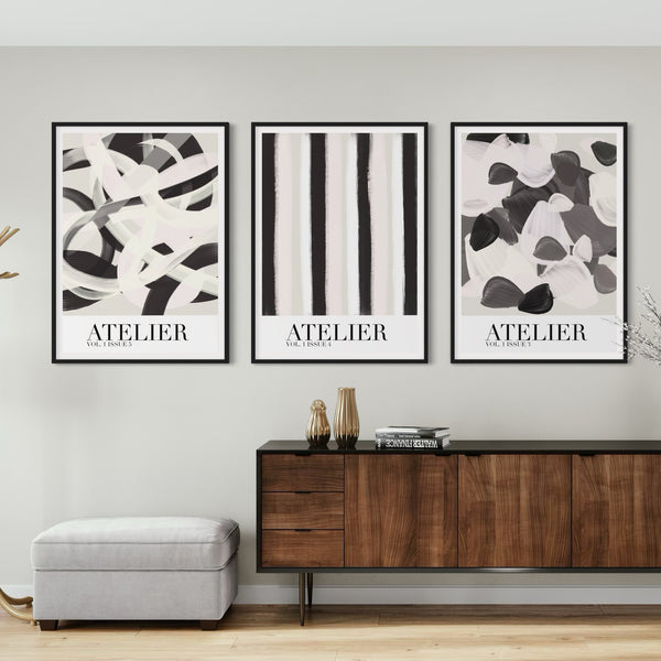 Abstract Art set of 3 prints - Atelier