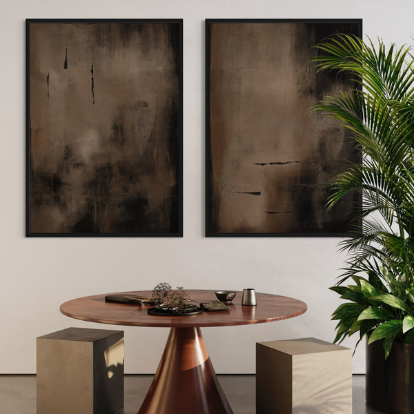 Framed Canvas Set of 2 - Charcoal Nights