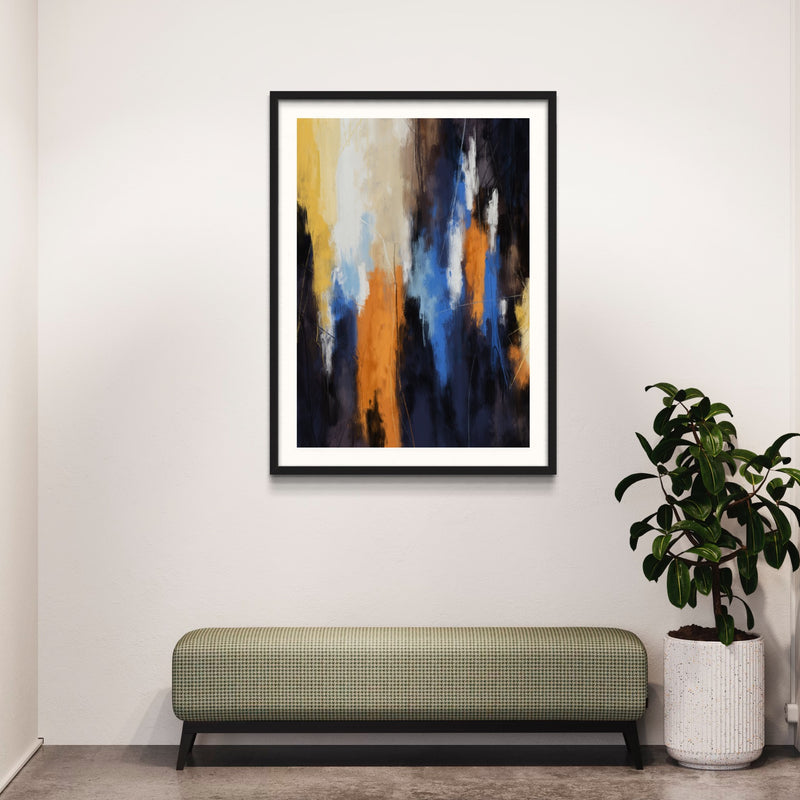 Set of 1 - Abstract Art 'Orange Fire'