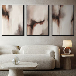 Set of 3 Framed Canvas - Silent Ember