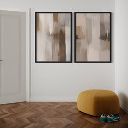 Abstract Art Set of 2 Prints - Dark Hazel