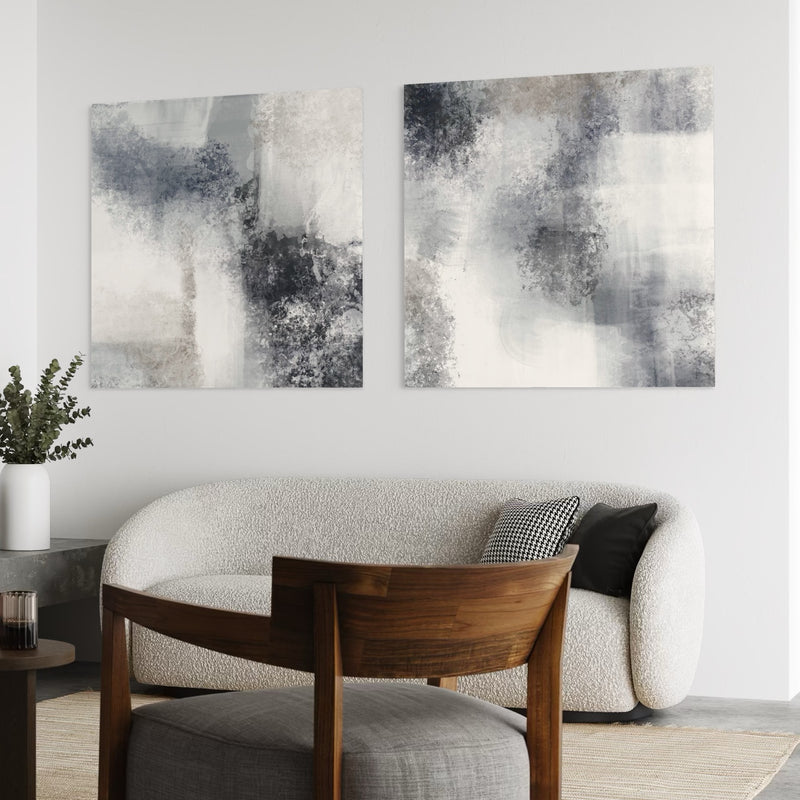 Abstract Canvas Set of 2 - Glacier