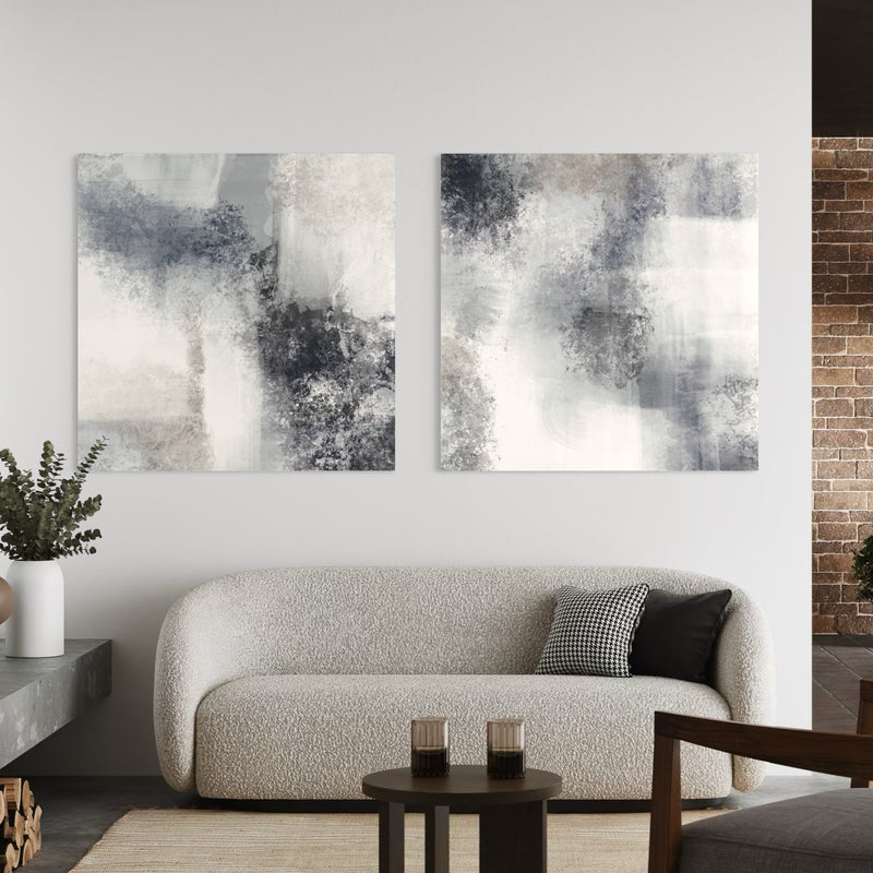 Abstract Canvas Set of 2 - Glacier