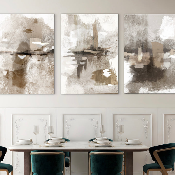 Abstract Canvas Set of 3 - Portofino