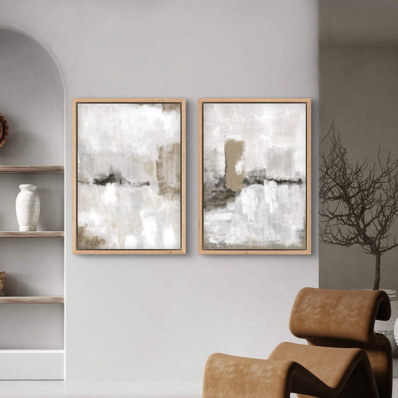 Framed Canvas Set of 2 - Nude Clouds