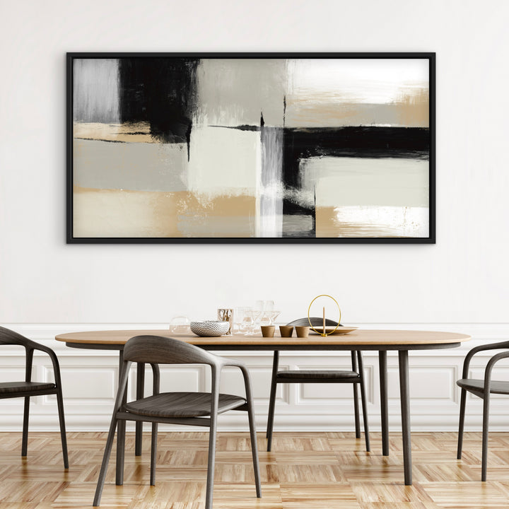 Framed Canvas - Neutral Blocks