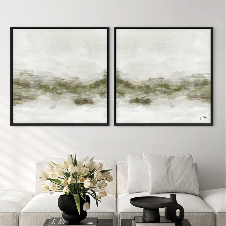 Framed Canvas Set of 2 - Spring Moss