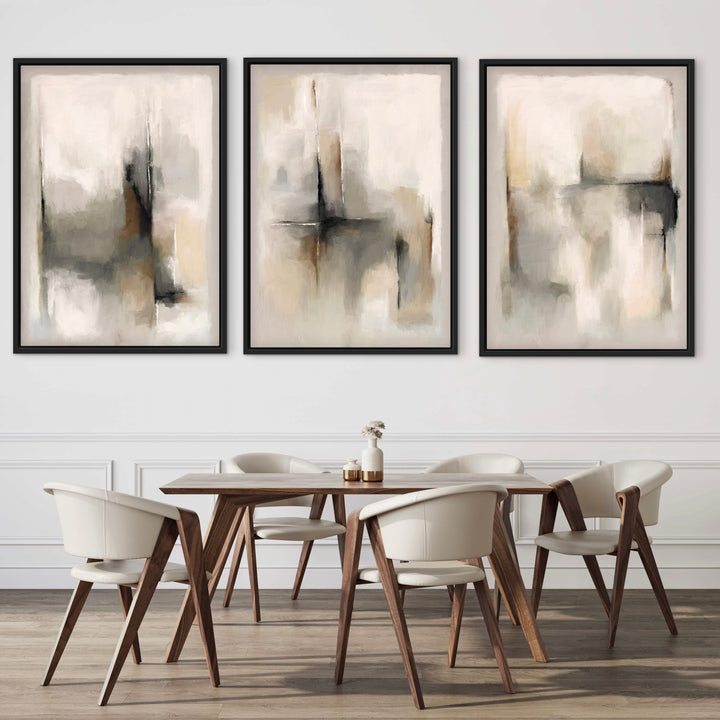 Set of 3 Framed Canvas - Florence Stone