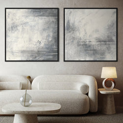 Framed Canvas Set of 2 - Silver Horizon
