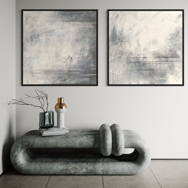 Framed Canvas Set of 2 - Silver Horizon