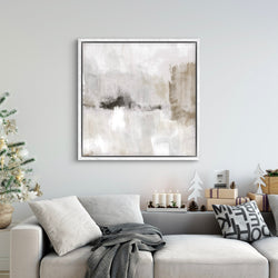 Framed Canvas - Nude & Grey Clouds