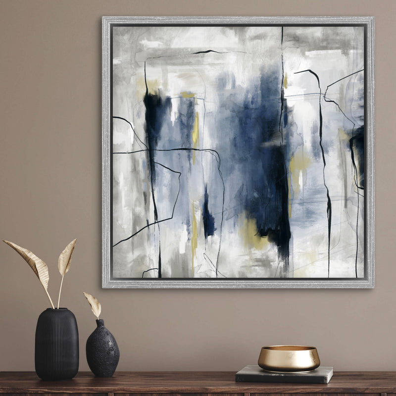 Framed Canvas - Blue & Grey