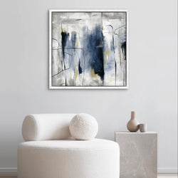 Framed Canvas - Blue & Grey