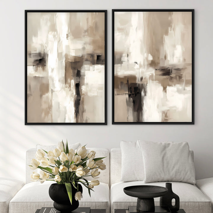 Framed Canvas Set of 2 - Soft Fragments