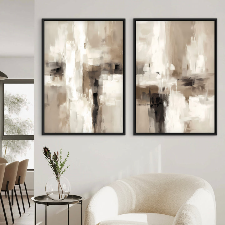Framed Canvas Set of 2 - Soft Fragments