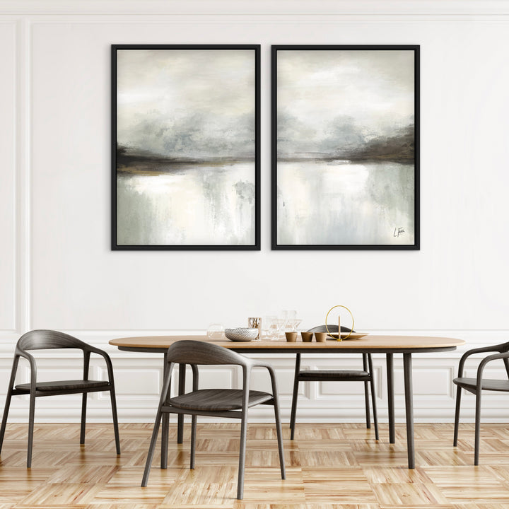 Framed Canvas Set of 2 - Dreams abstract artwork detail showing soft tonal colour blending