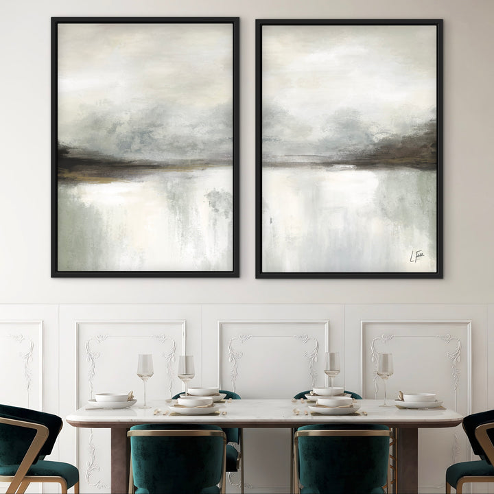 Framed Canvas Set of 2 - Dreams close-up showing soft dreamy brushwork and texture