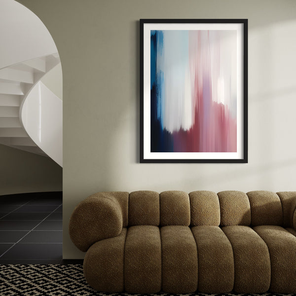 Set of 1 - Abstract Art 'Red & Blue Clouds'