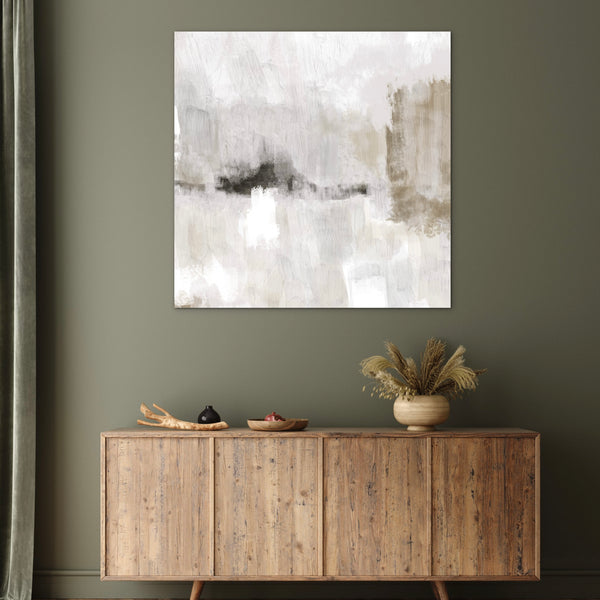 Abstract Canvas - Nude & Grey Clouds