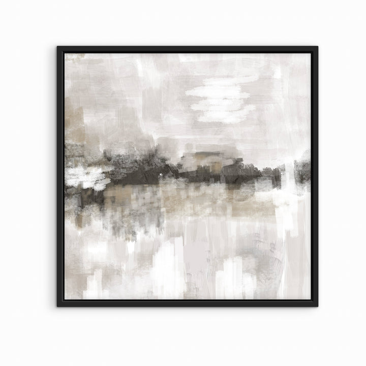 Framed Canvas - Nude & Grey Clouds