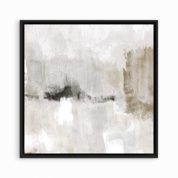 Nude and Grey Clouds framed canvas wall art close-up showing soft neutral tones