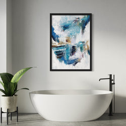 Set of 1 - Abstract Art 'Blue Rain'