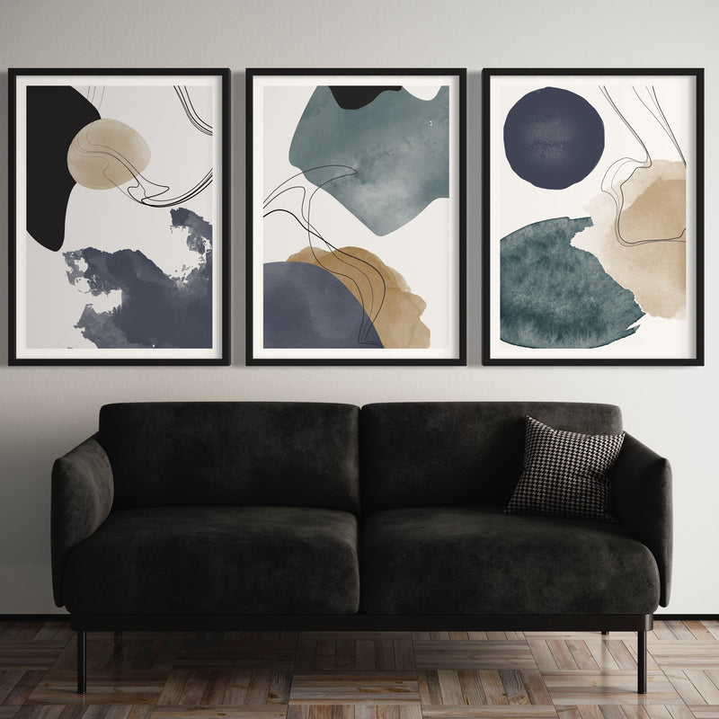 Abstract Art set of 3 prints - Astrazionè 3