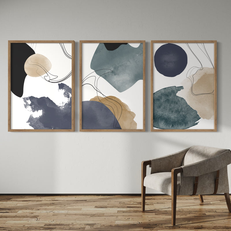 Abstract Art set of 3 prints - Astrazionè 3