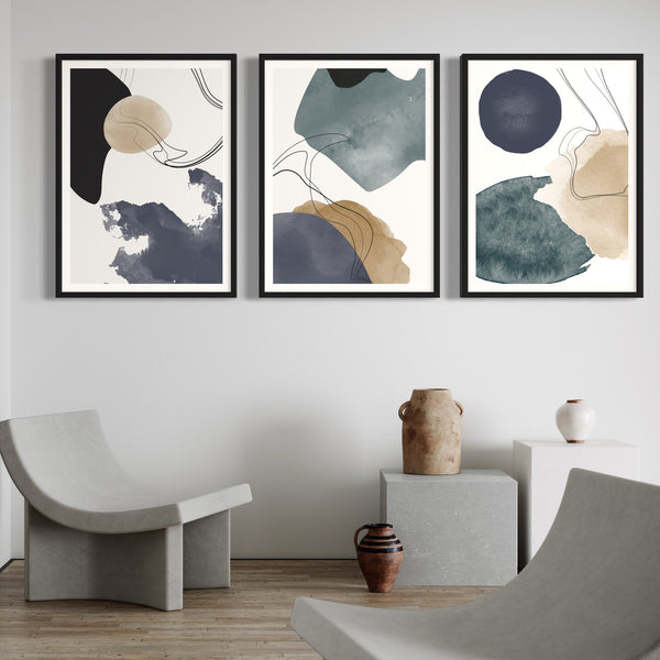 Abstract Art set of 3 prints - Astrazionè 3