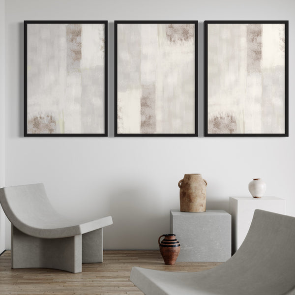 Abstract Art set of 3 prints - Grey Dreams