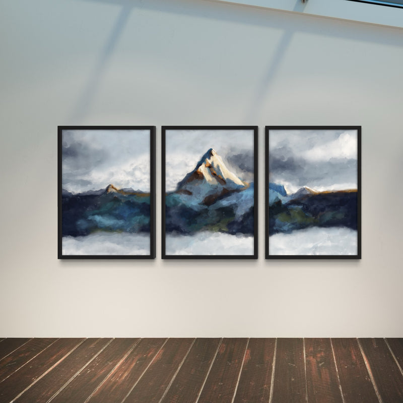 Abstract Art set of 3 prints - Mountains