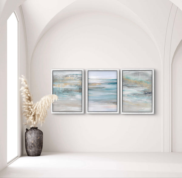 Set of 3 Framed Canvas - Calm Ocean